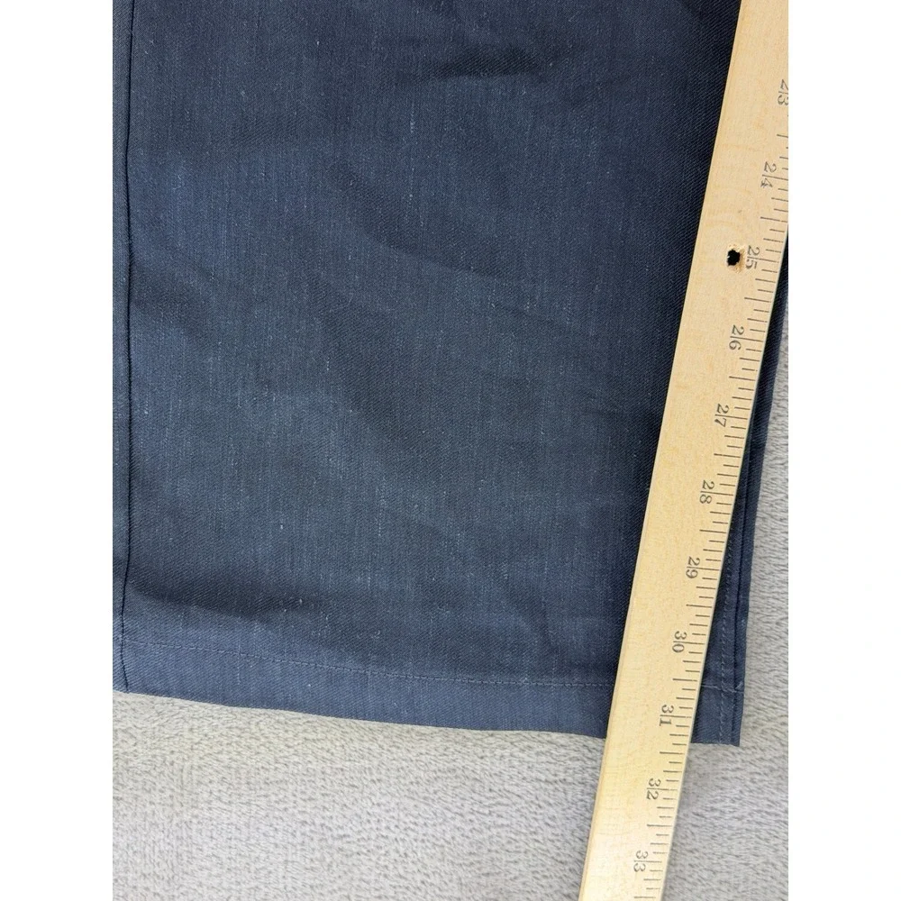 Vince Linen Pants Mens M Louie Straight Fit Navy Blue Italian Fabric EUC